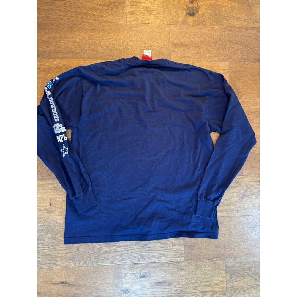 Reebok Y2K Dallas Cowboys NFL Football Men's L Long Sleeve Shirt Navy Logo EUC - Picture 5 of 7